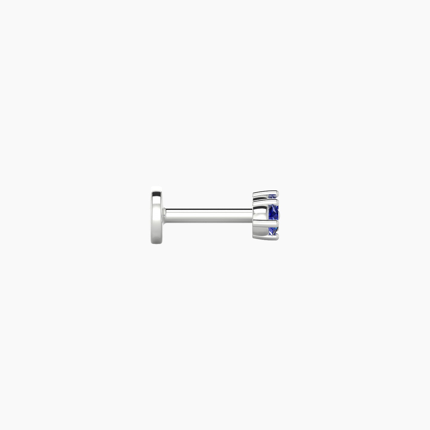 Isis | 18k White Gold 5 mm 5.5 mm Sapphire Nostril Piercing