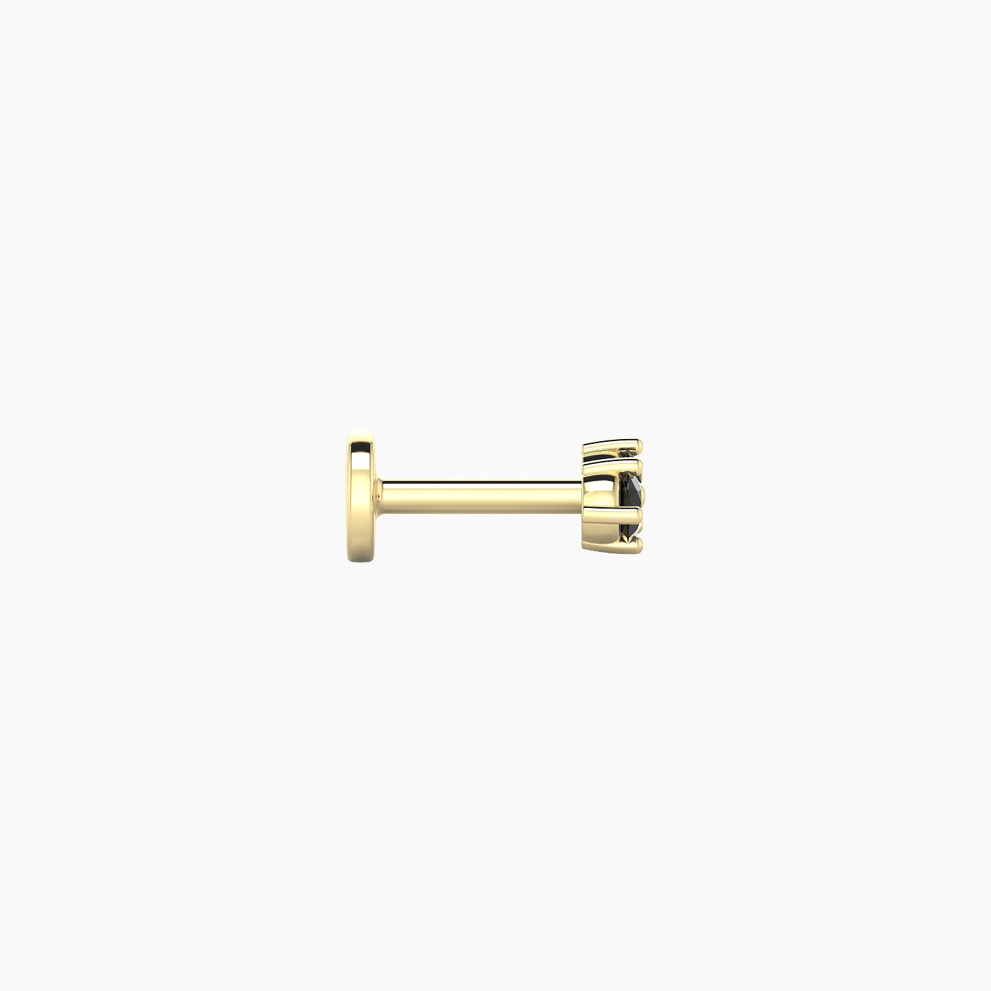 Isis | 18k Yellow Gold 5 mm 5.5 mm Black Diamond Nostril Piercing