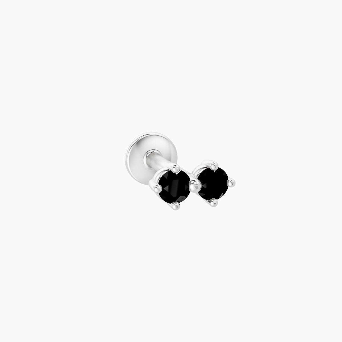 Isis | 18k White Gold 6.5 mm 5 mm Black Diamond Nose Piercing