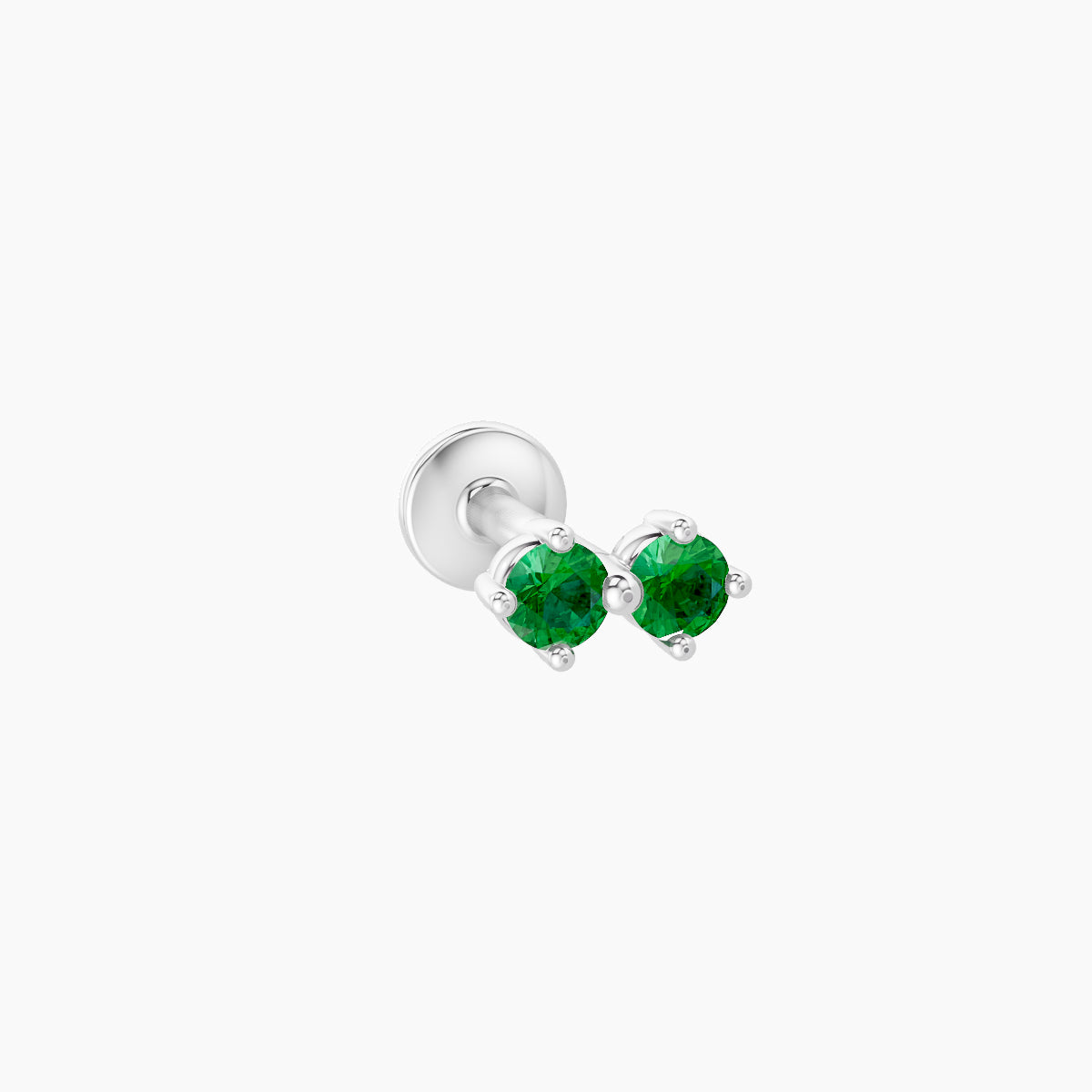 Isis | 18k White Gold 6.5 mm 5 mm Emerald Nose Piercing