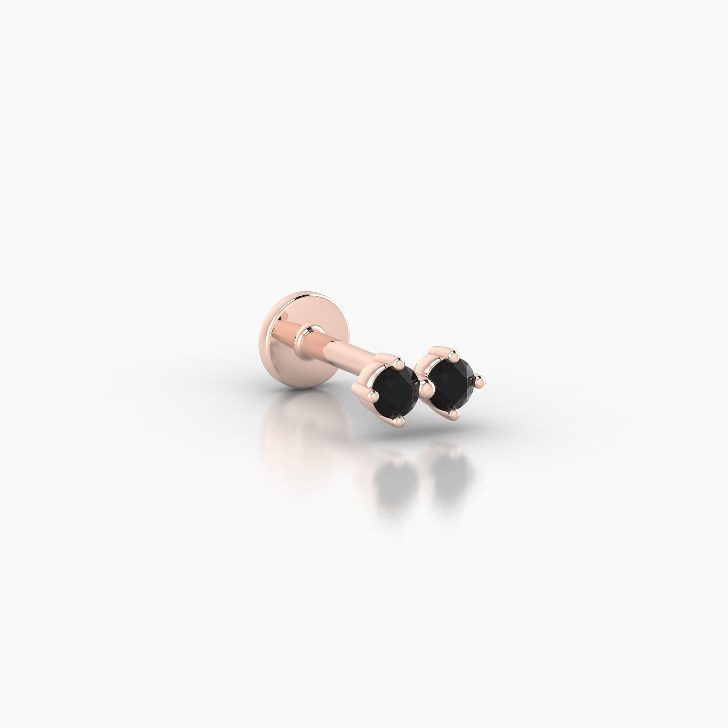 Isis | 18k Rose Gold 6.5 mm 5.5 mm Black Diamond Nostril Piercing