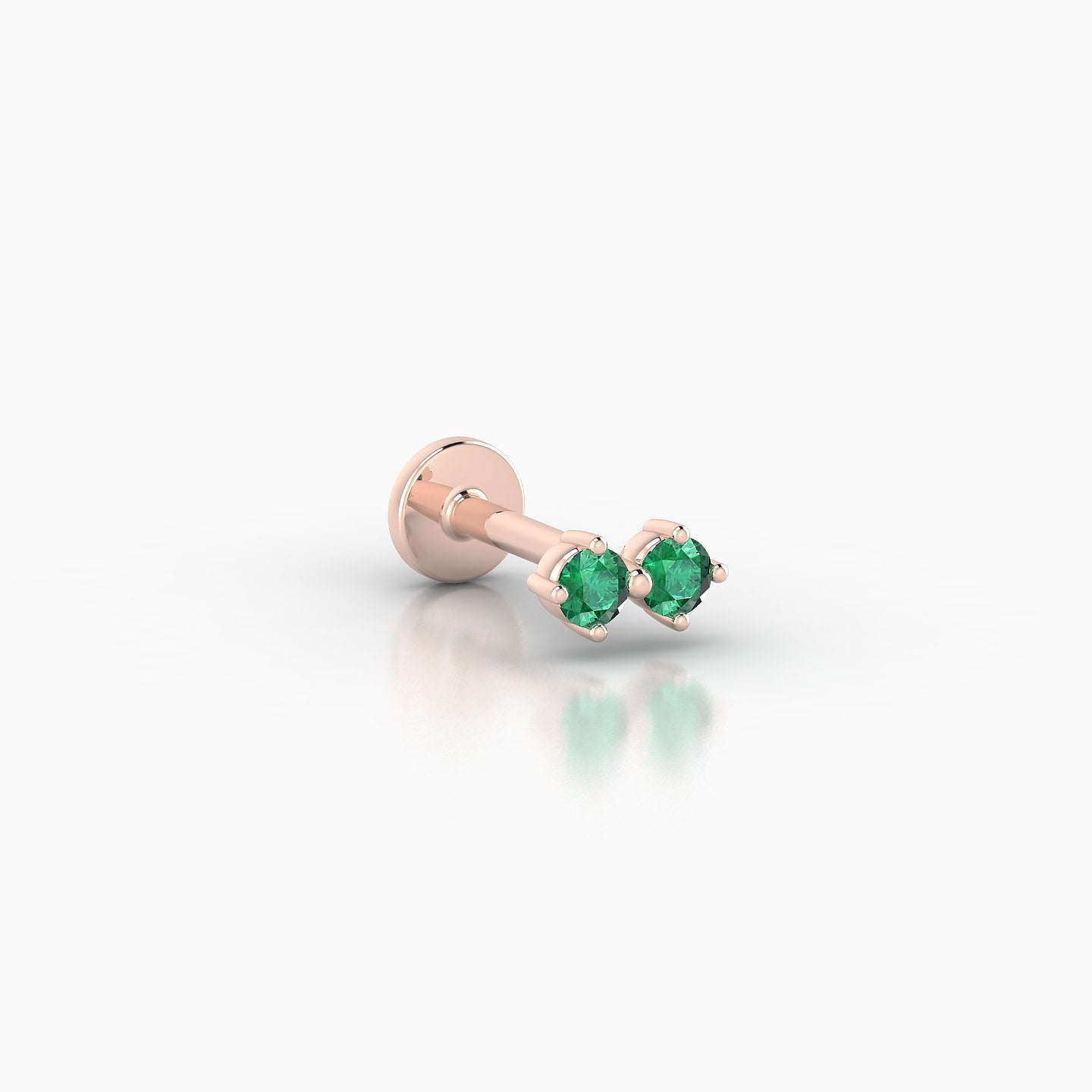 Isis | 18k Rose Gold 6.5 mm 5.5 mm Emerald Nostril Piercing