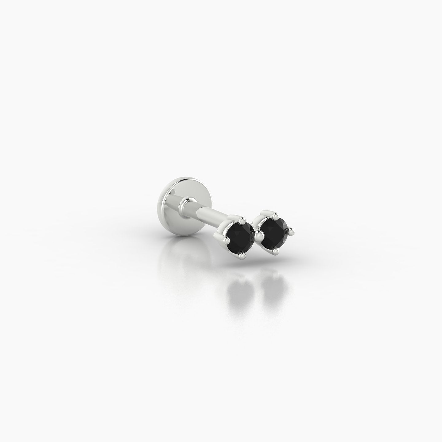 Isis | 18k White Gold 6.5 mm 5.5 mm Black Diamond Nostril Piercing