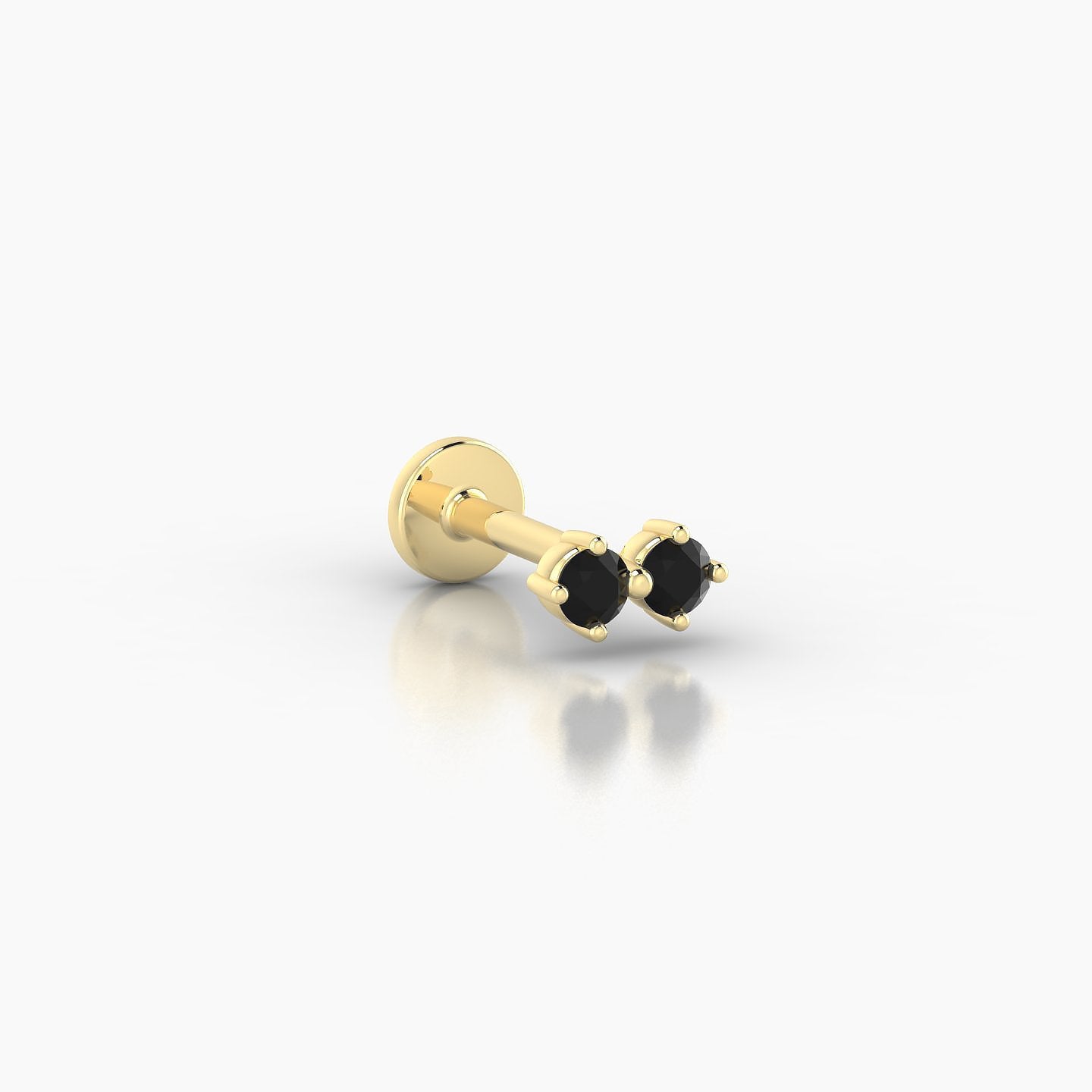 Isis | 18k Yellow Gold 6.5 mm 5.5 mm Black Diamond Nostril Piercing