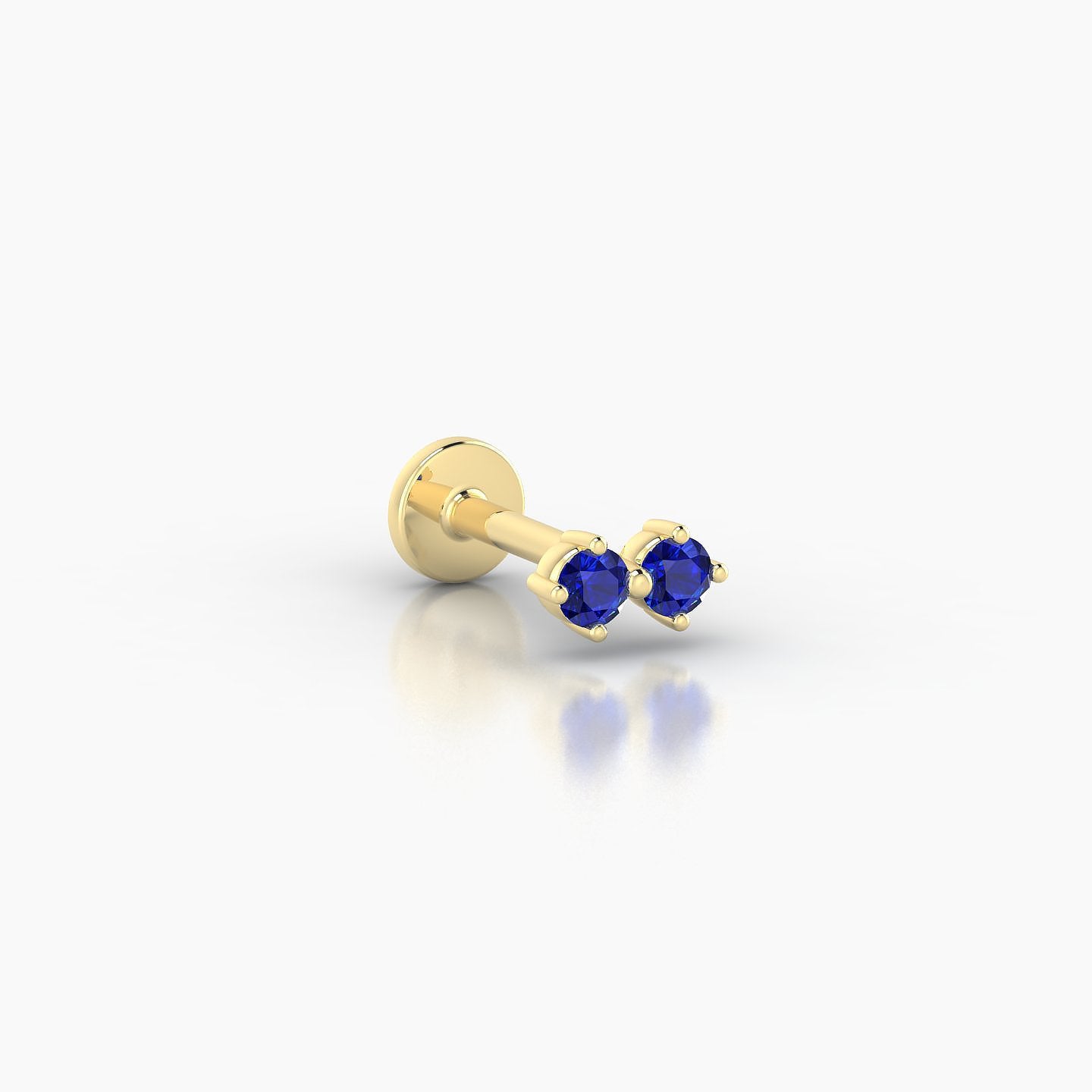 Isis | 18k Yellow Gold 6.5 mm 5.5 mm Sapphire Nostril Piercing