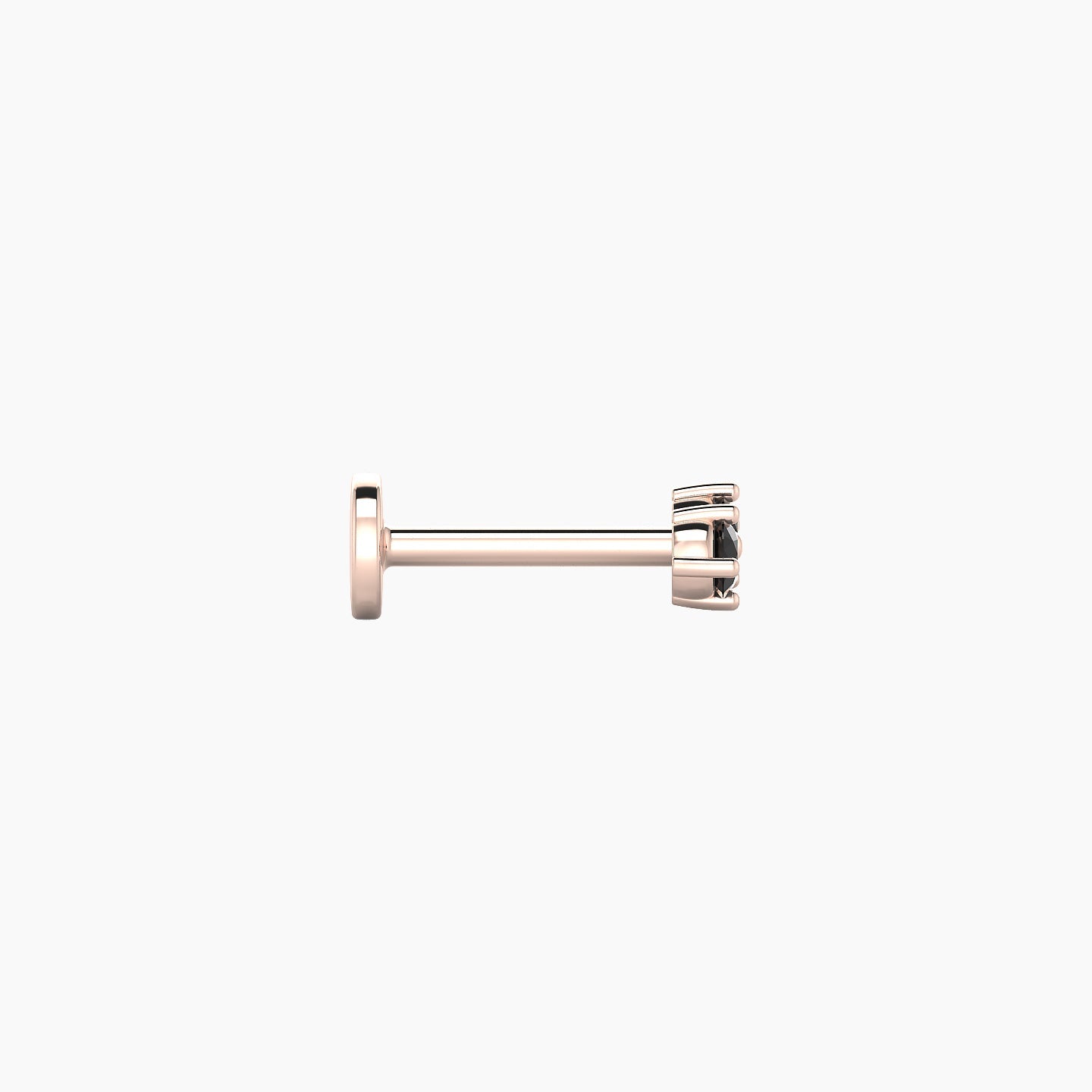 Isis | 18k Rose Gold 6.5 mm 5.5 mm Black Diamond Nostril Piercing