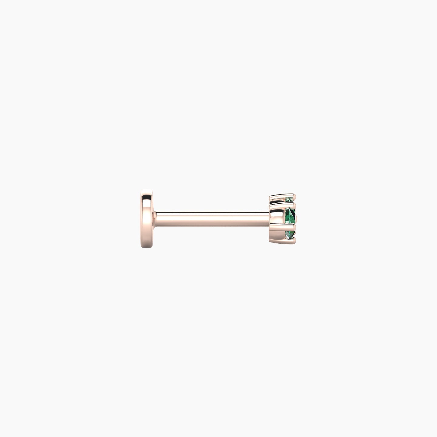 Isis | 18k Rose Gold 6.5 mm 5.5 mm Emerald Nostril Piercing