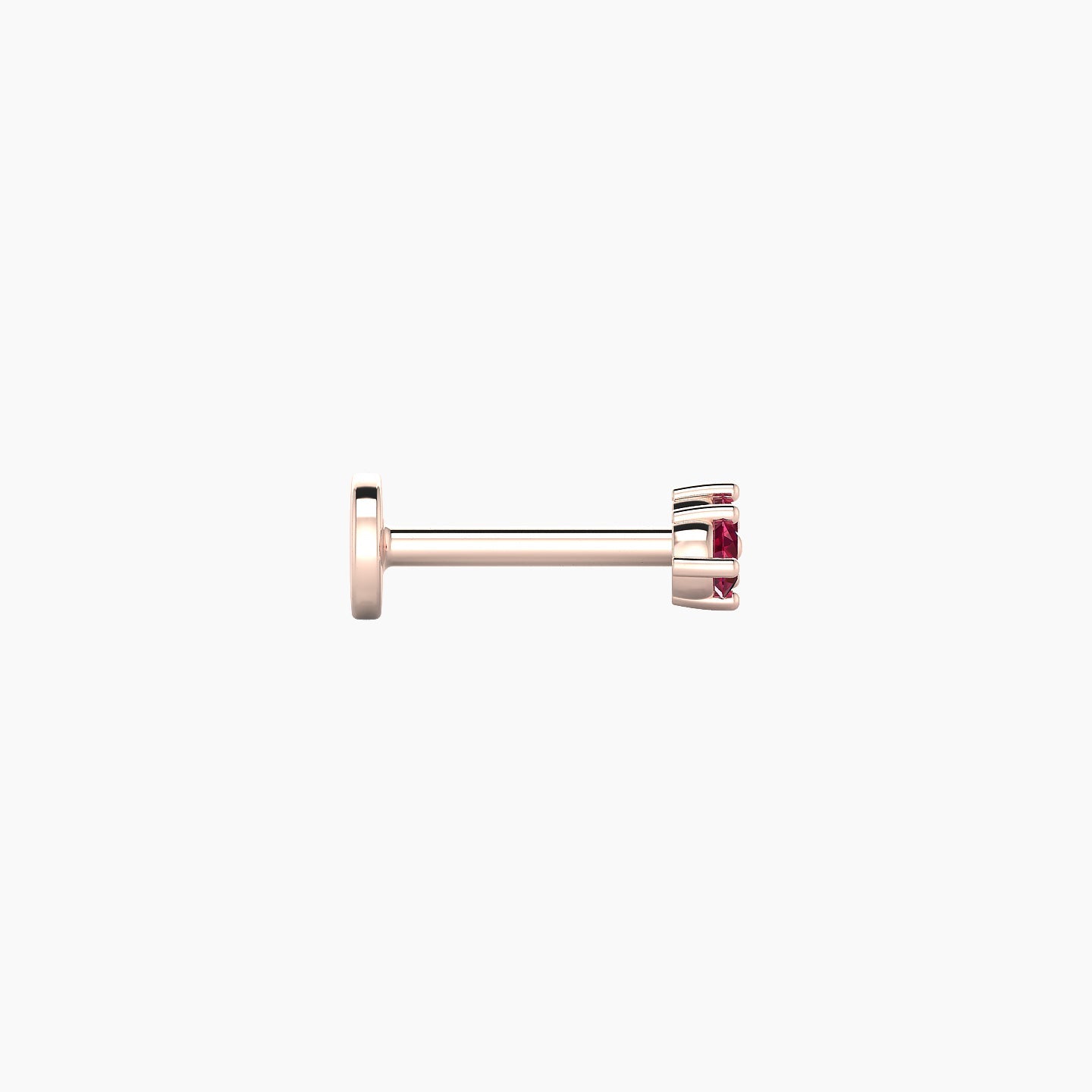 Isis | 18k Rose Gold 6.5 mm 5.5 mm Ruby Nostril Piercing