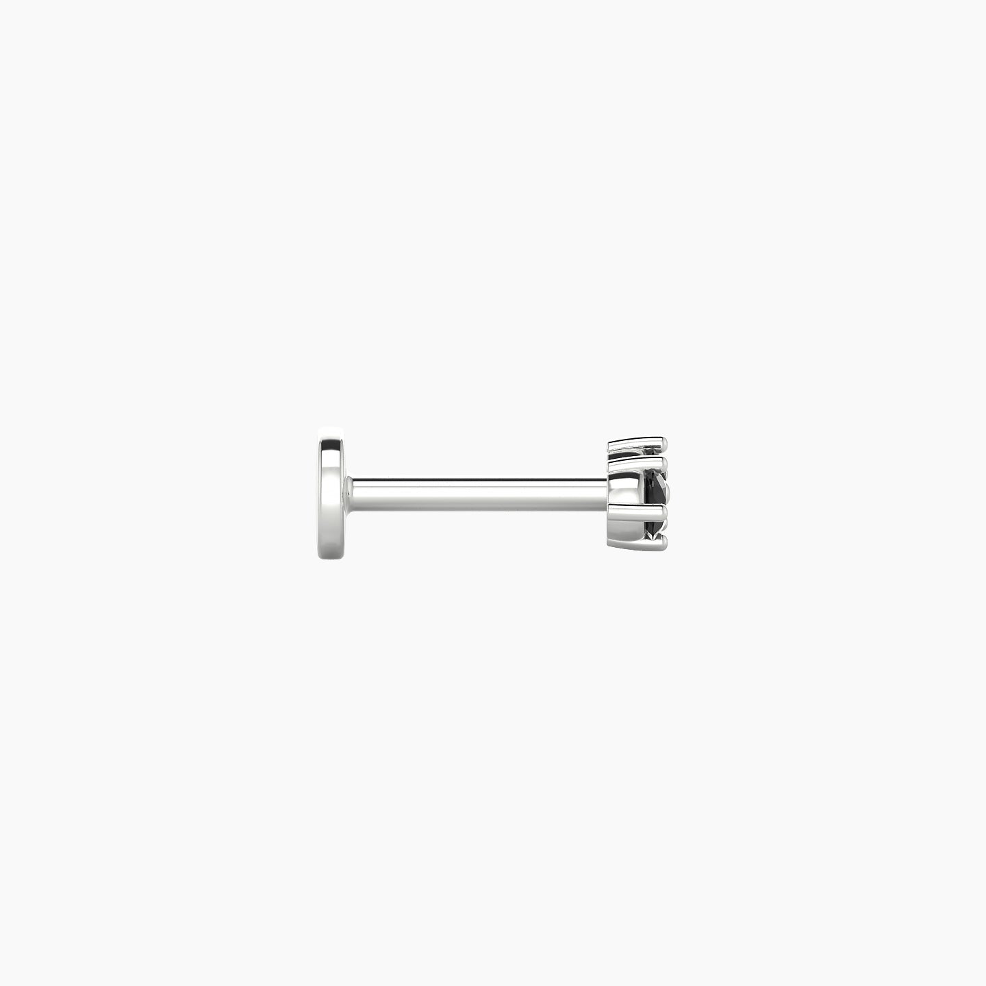 Isis | 18k White Gold 6.5 mm 5.5 mm Black Diamond Nostril Piercing