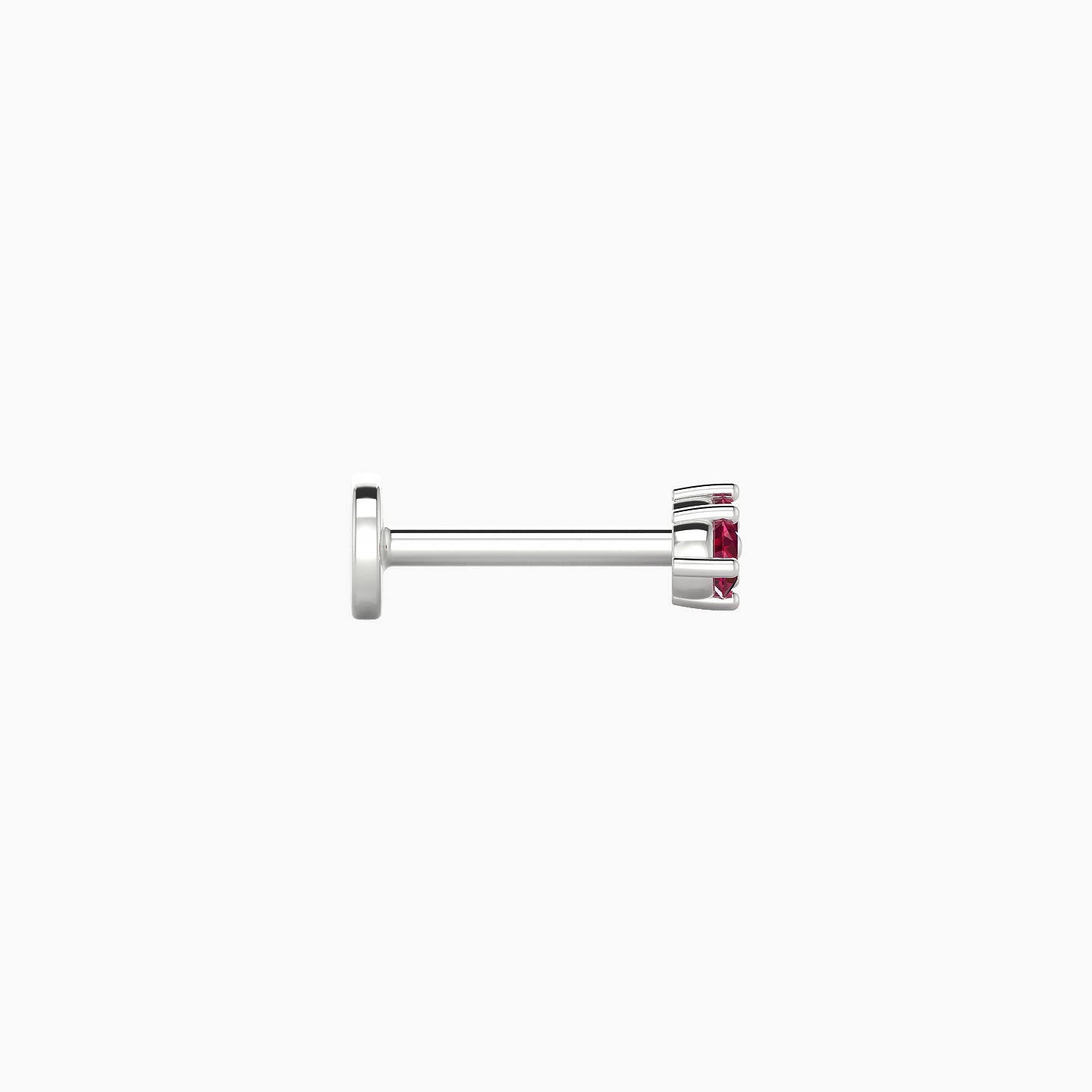 Isis | 18k White Gold 6.5 mm 5.5 mm Ruby Nostril Piercing