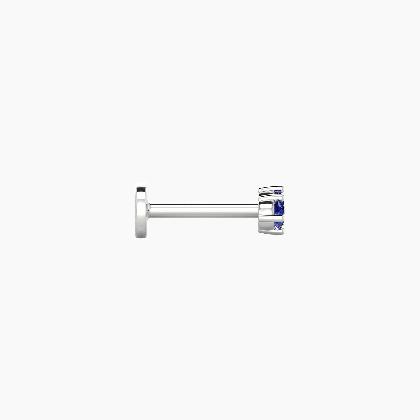 Isis | 18k White Gold 6.5 mm 5.5 mm Sapphire Nostril Piercing