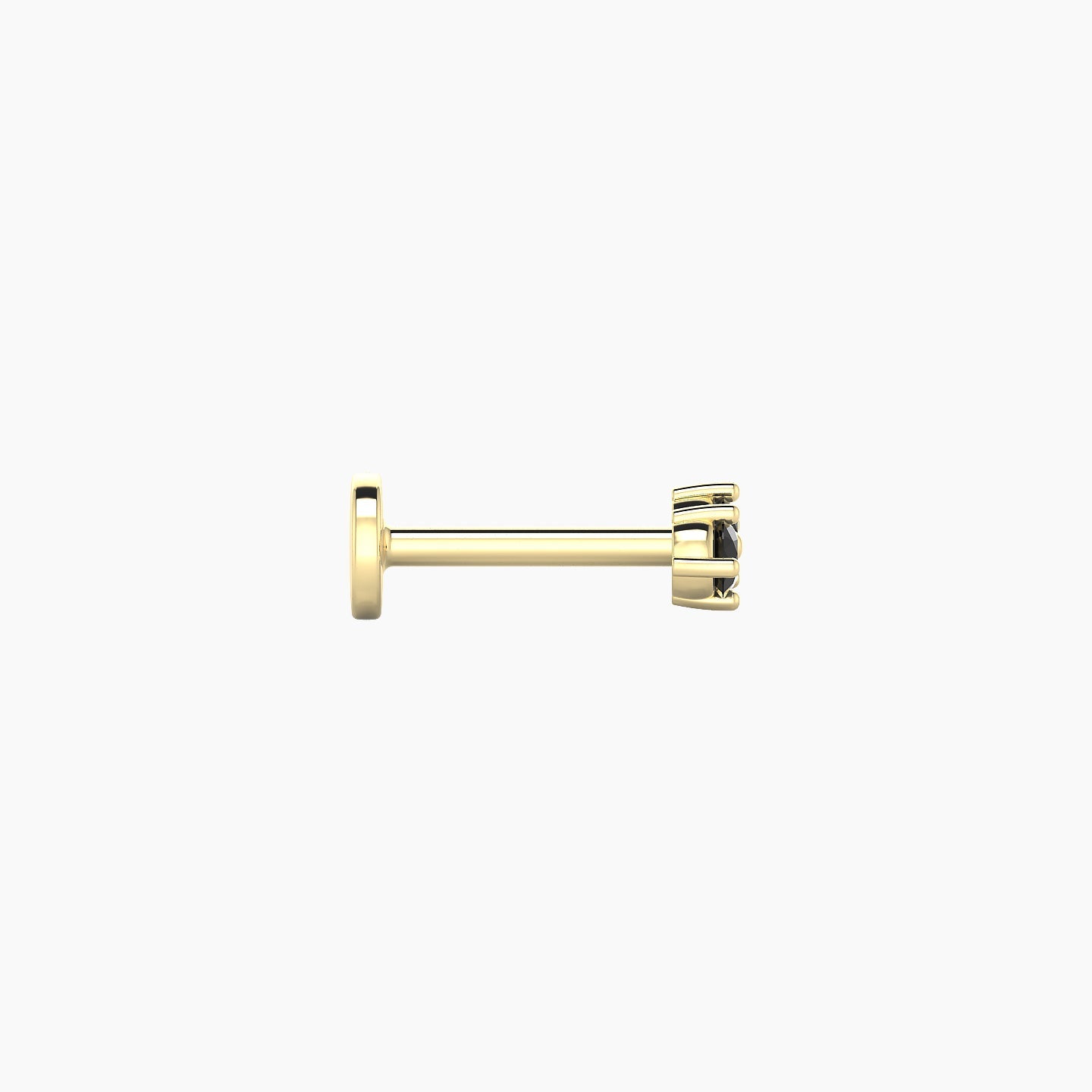 Isis | 18k Yellow Gold 6.5 mm 5.5 mm Black Diamond Nostril Piercing