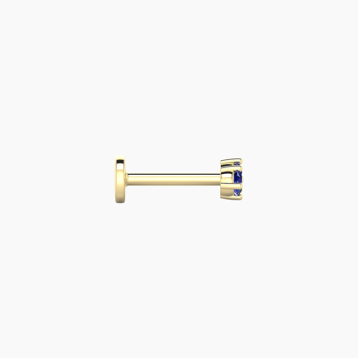 Isis | 18k Yellow Gold 6.5 mm 5.5 mm Sapphire Nostril Piercing