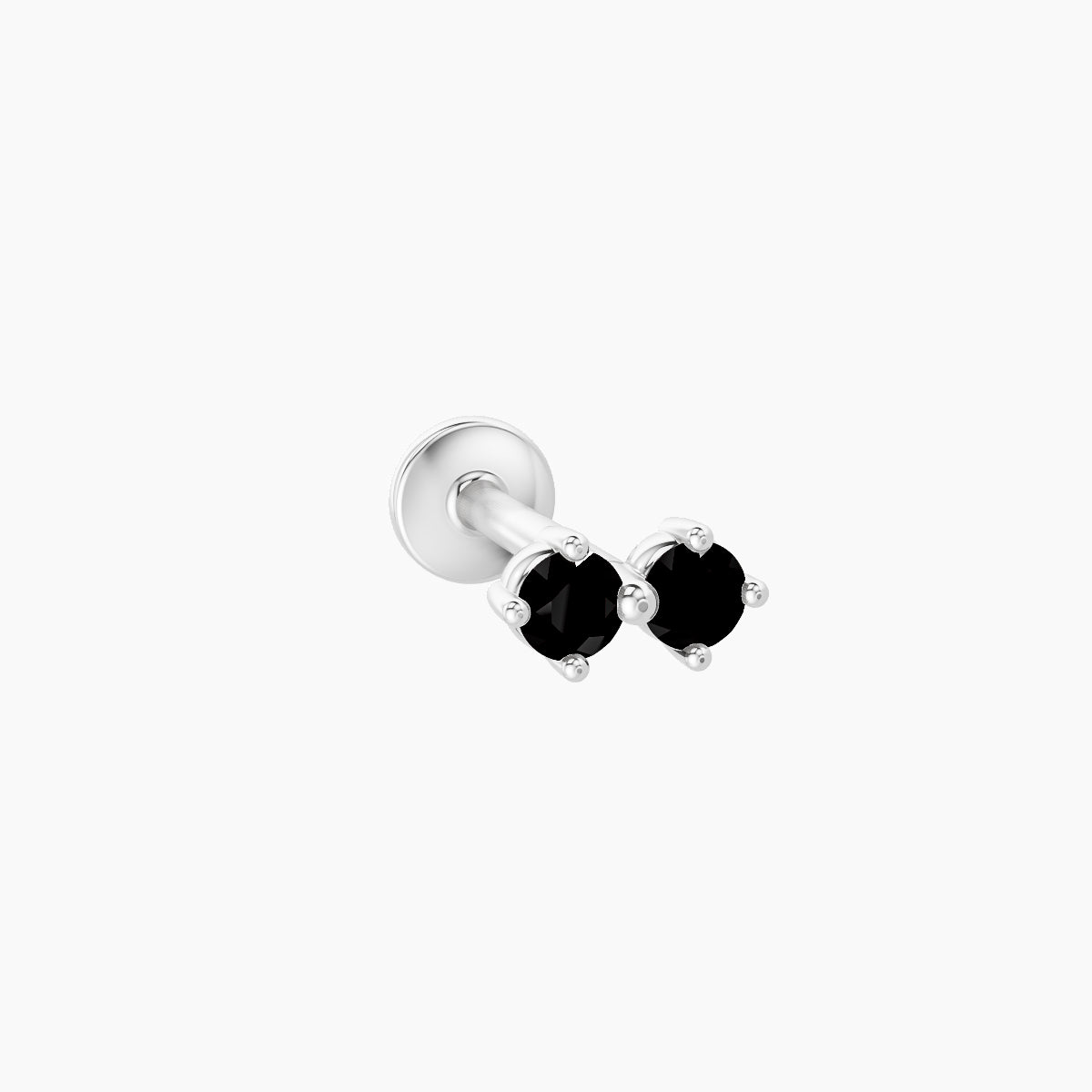 Isis | 18k White Gold 8 mm 5 mm Black Diamond Nose Piercing