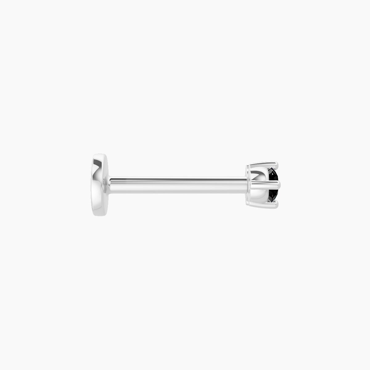 Isis | 18k White Gold 8 mm 5 mm Black Diamond Nose Piercing