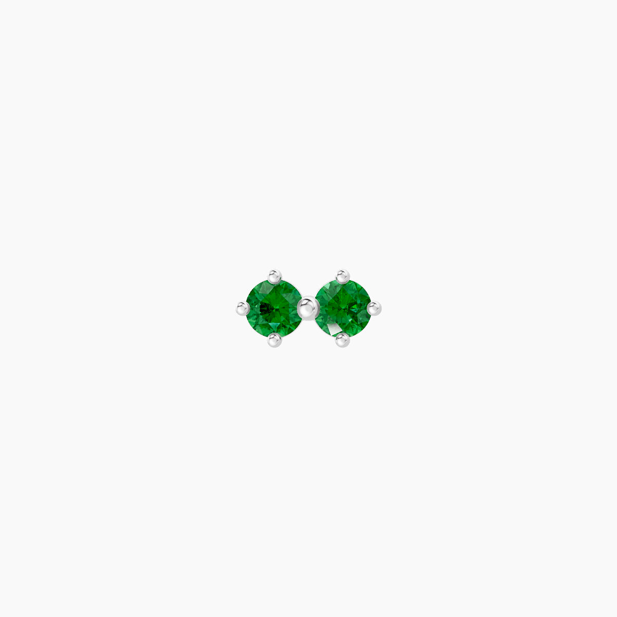 Isis | 18k White Gold 8 mm 5 mm Emerald Nose Piercing