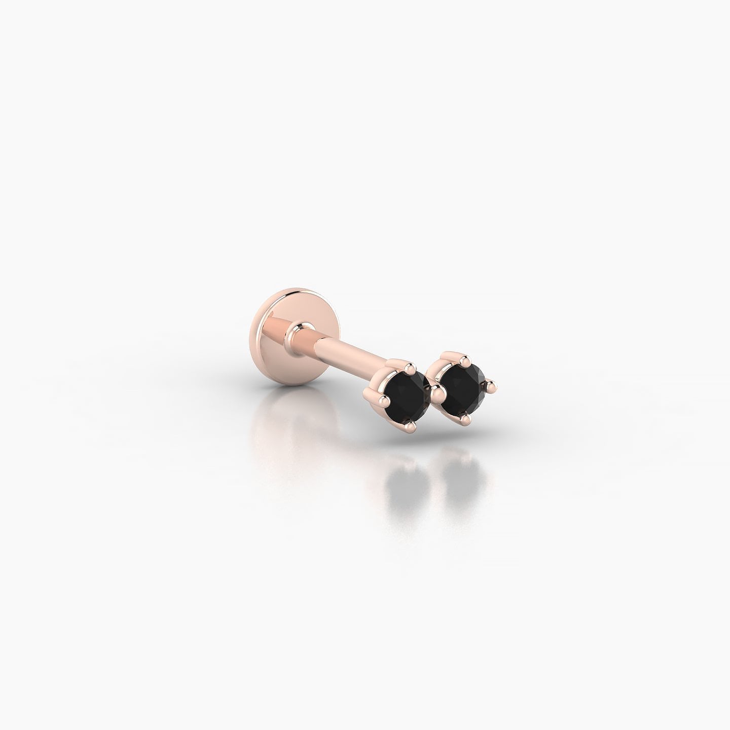 Isis | 18k Rose Gold 8 mm 5.5 mm Black Diamond Nostril Piercing