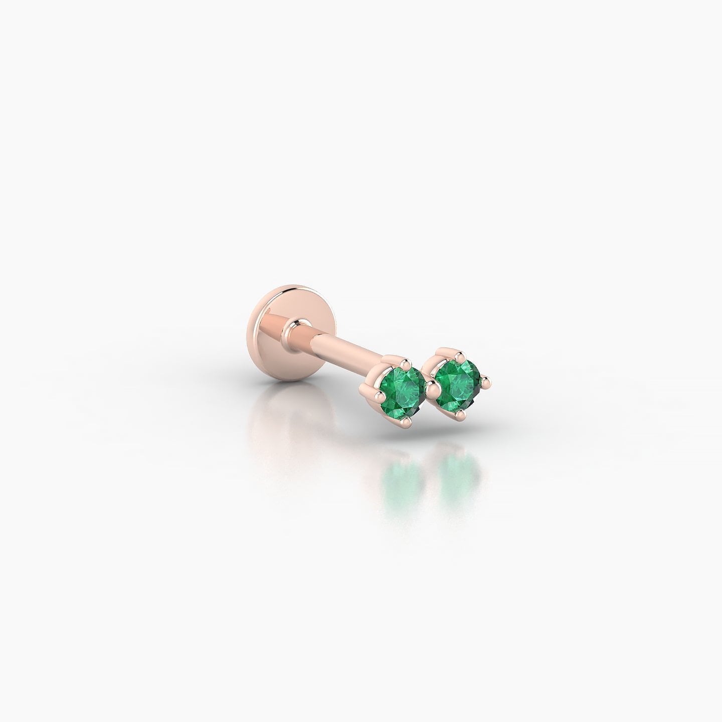 Isis | 18k Rose Gold 8 mm 5.5 mm Emerald Nostril Piercing