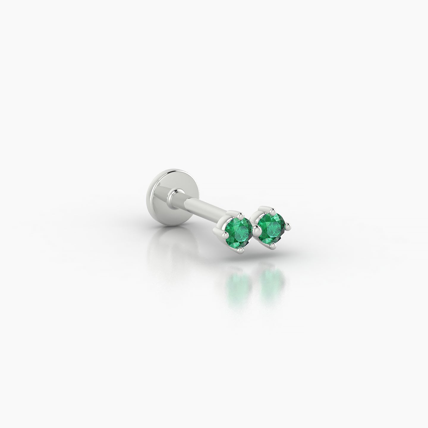 Isis | 18k White Gold 8 mm 5.5 mm Emerald Nostril Piercing