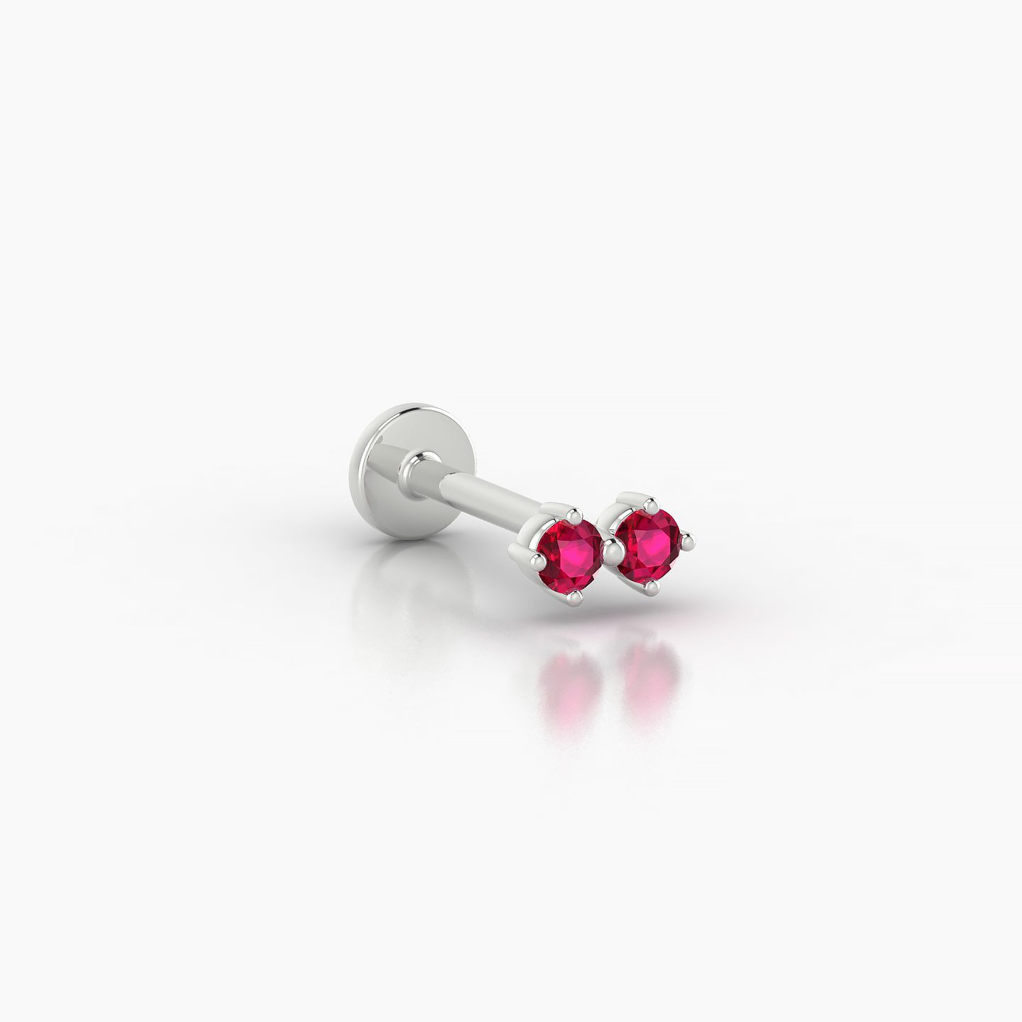 Isis | 18k White Gold 8 mm 5.5 mm Ruby Nostril Piercing