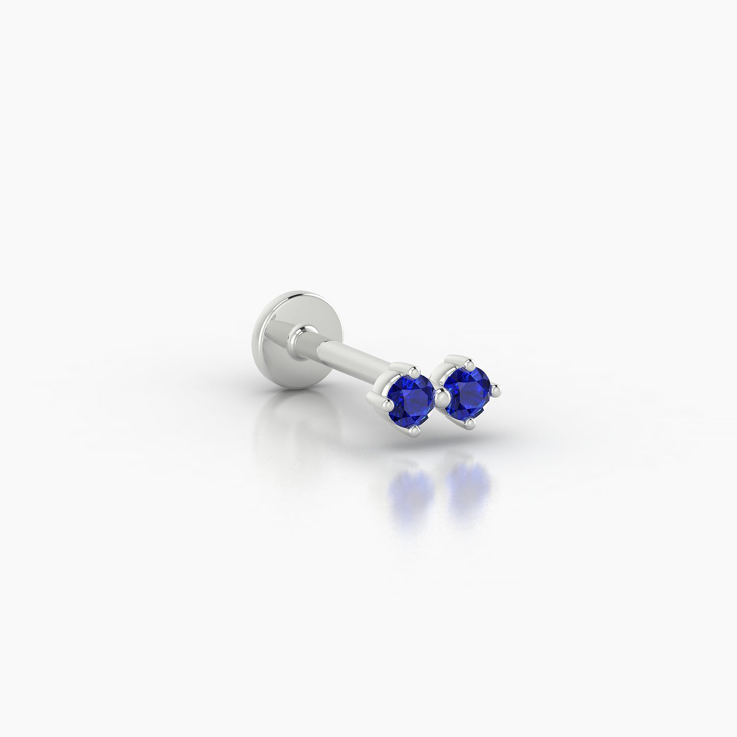 Isis | 18k White Gold 8 mm 5.5 mm Sapphire Nostril Piercing