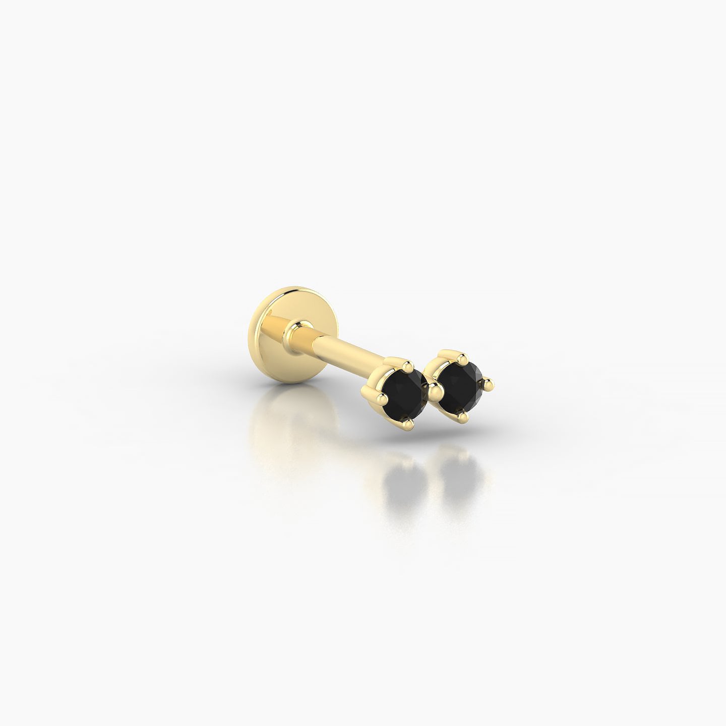 Isis | 18k Yellow Gold 8 mm 5.5 mm Black Diamond Nostril Piercing