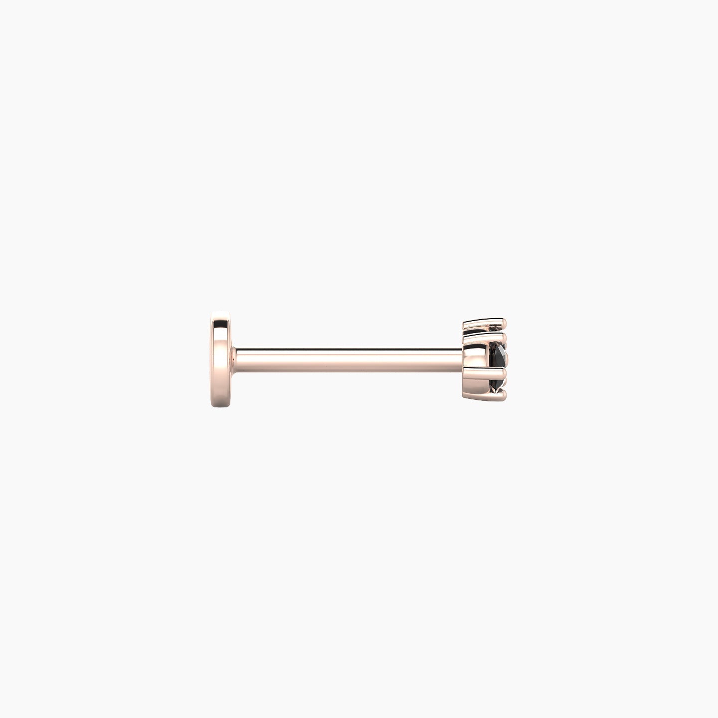 Isis | 18k Rose Gold 8 mm 5.5 mm Black Diamond Nostril Piercing