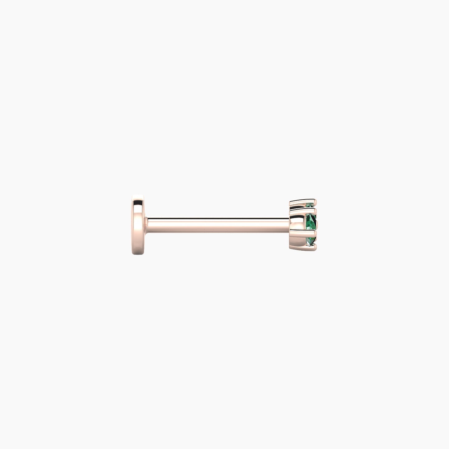 Isis | 18k Rose Gold 8 mm 5.5 mm Emerald Nostril Piercing