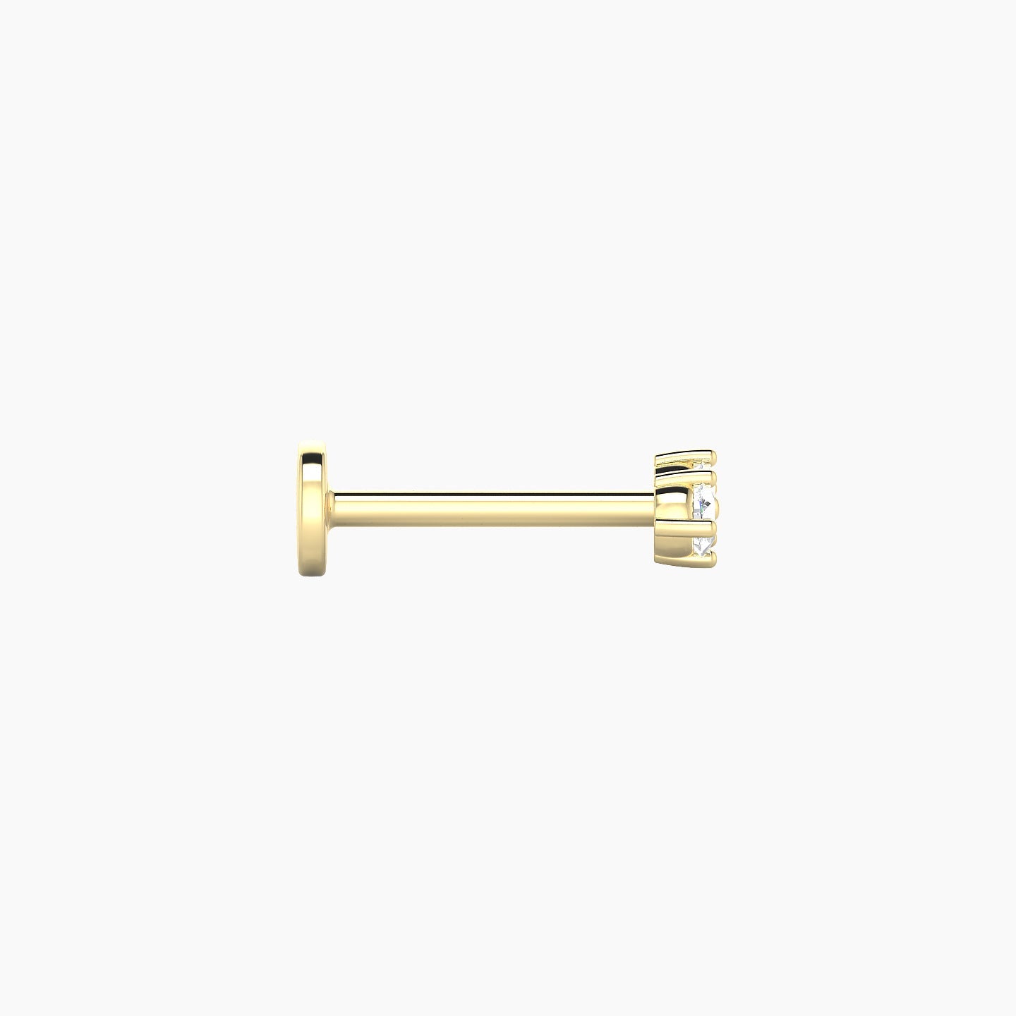 Isis | 18k Yellow Gold 5.5 mm 8 mm Diamond Nostril Piercing