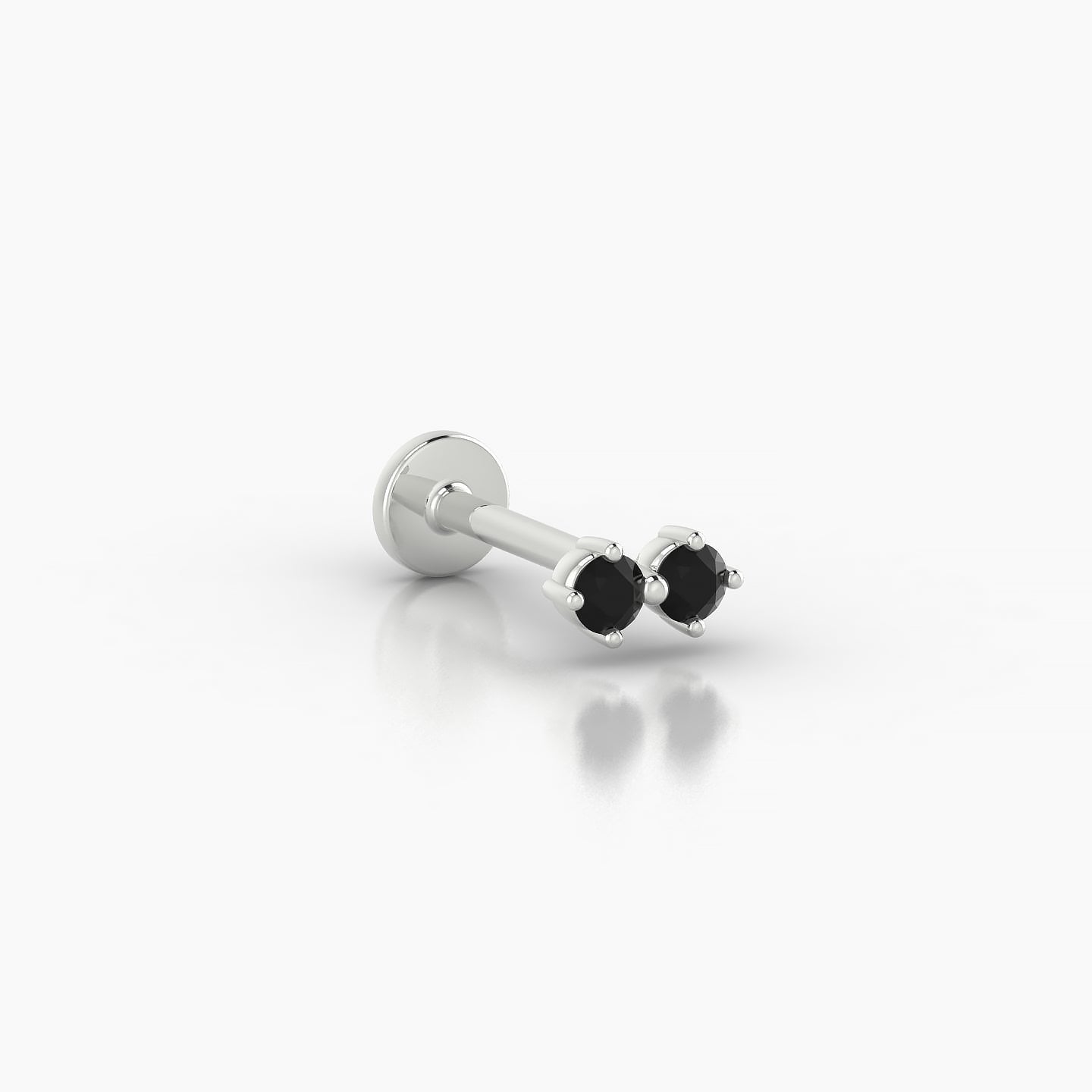 Isis | 18k White Gold 8 mm 5.5 mm Black Diamond Piercing