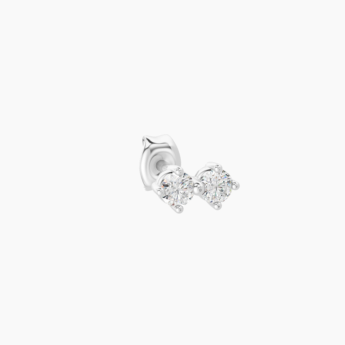Isis | 18k White Gold 5 mm Diamond Earring