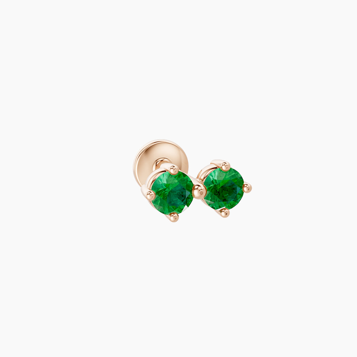 Isis | 18k Rose Gold 5 mm 6.5 mm Emerald Nose Piercing