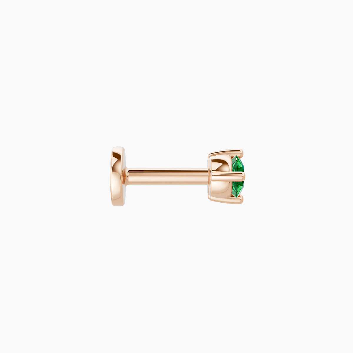 Isis | 18k Rose Gold 5 mm 6.5 mm Emerald Nose Piercing