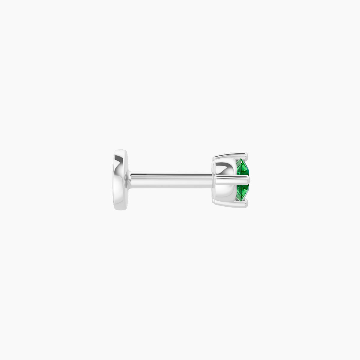 Isis | 18k White Gold 5 mm 6.5 mm Emerald Nose Piercing