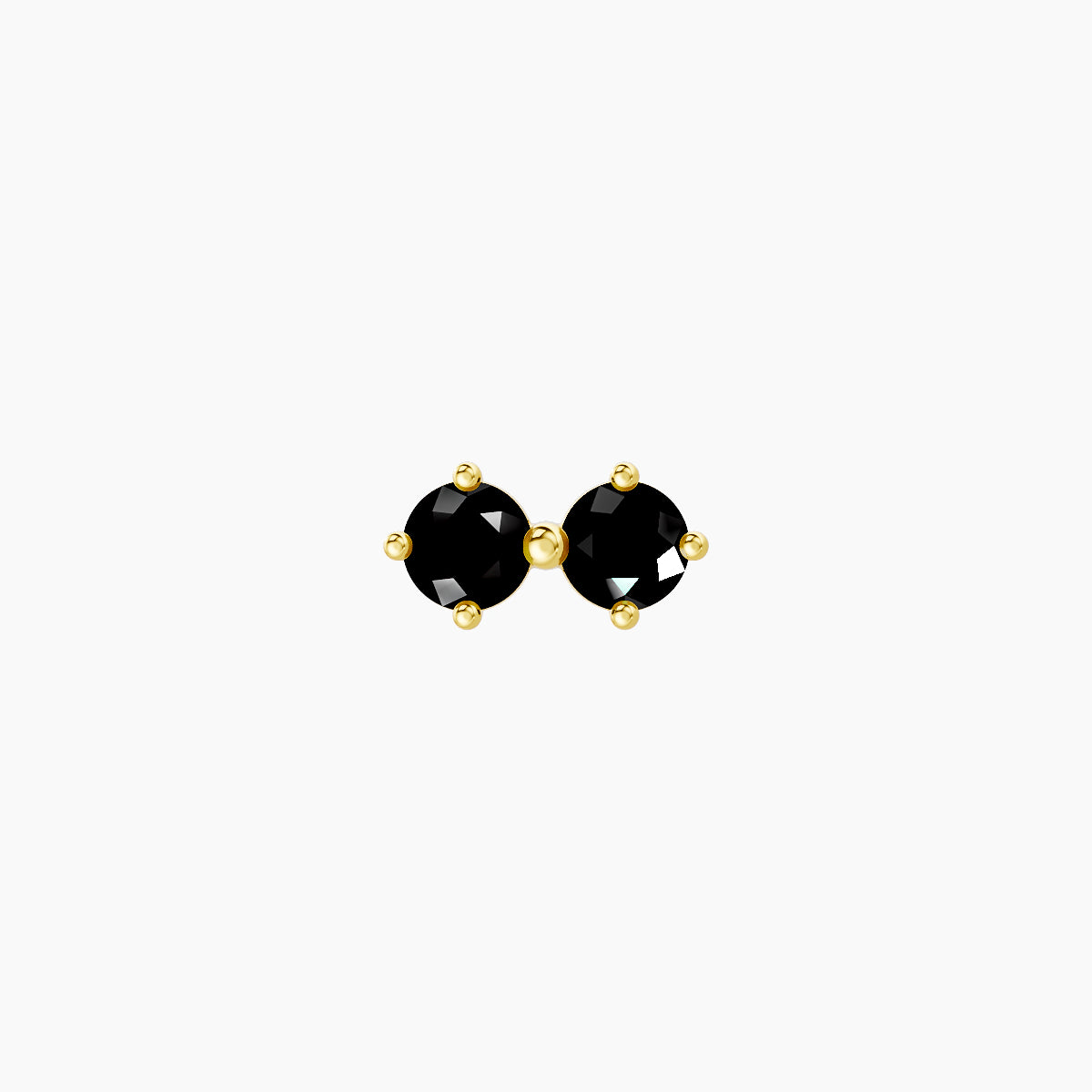 Isis | 18k Yellow Gold 5 mm 6.5 mm Black Diamond Nose Piercing