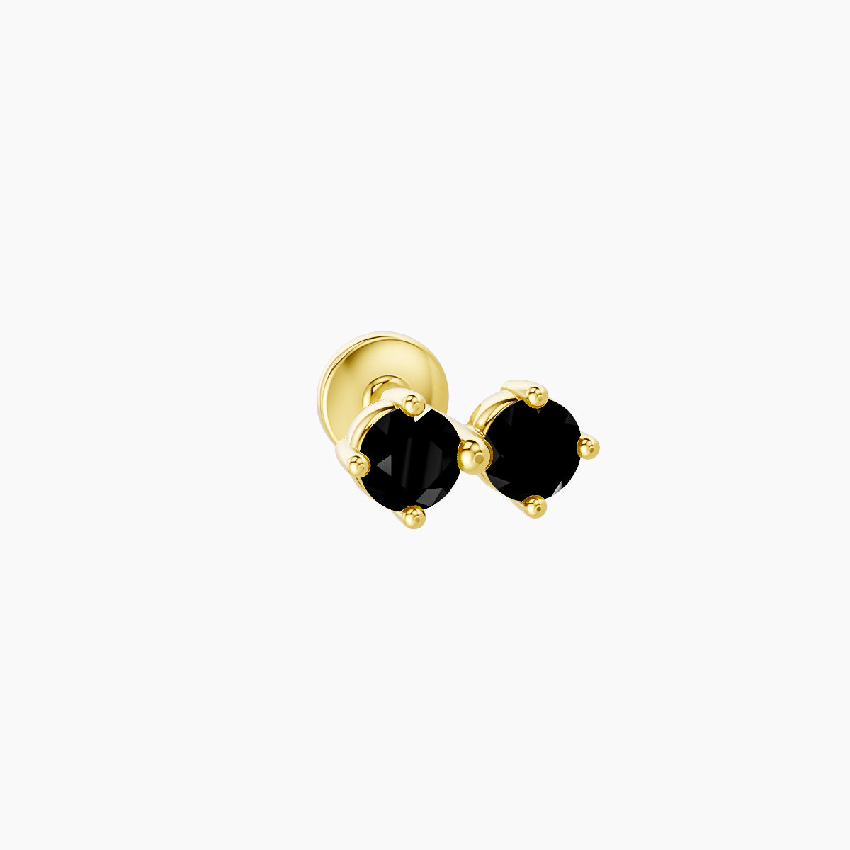Isis | 18k Yellow Gold 5 mm 6.5 mm Black Diamond Nose Piercing