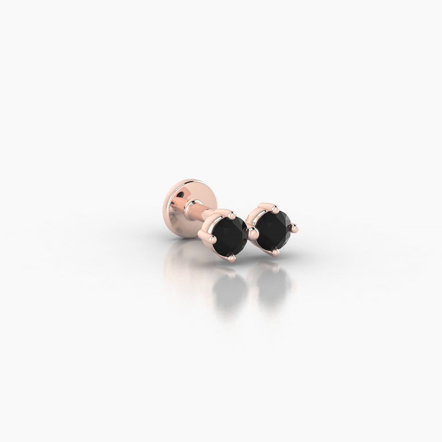 Isis | 18k Rose Gold 5 mm 6.5 mm Black Diamond Nostril Piercing