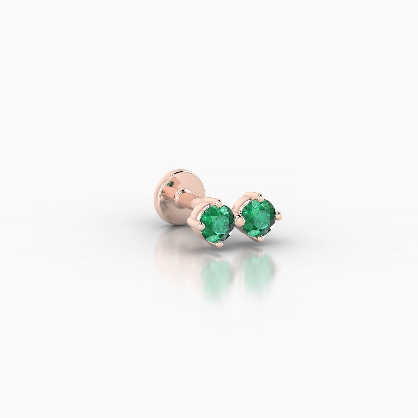 Isis | 18k Rose Gold 5 mm 6.5 mm Emerald Nostril Piercing