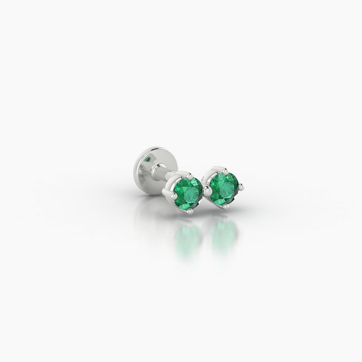 Isis | 18k White Gold 5 mm 6.5 mm Emerald Nostril Piercing