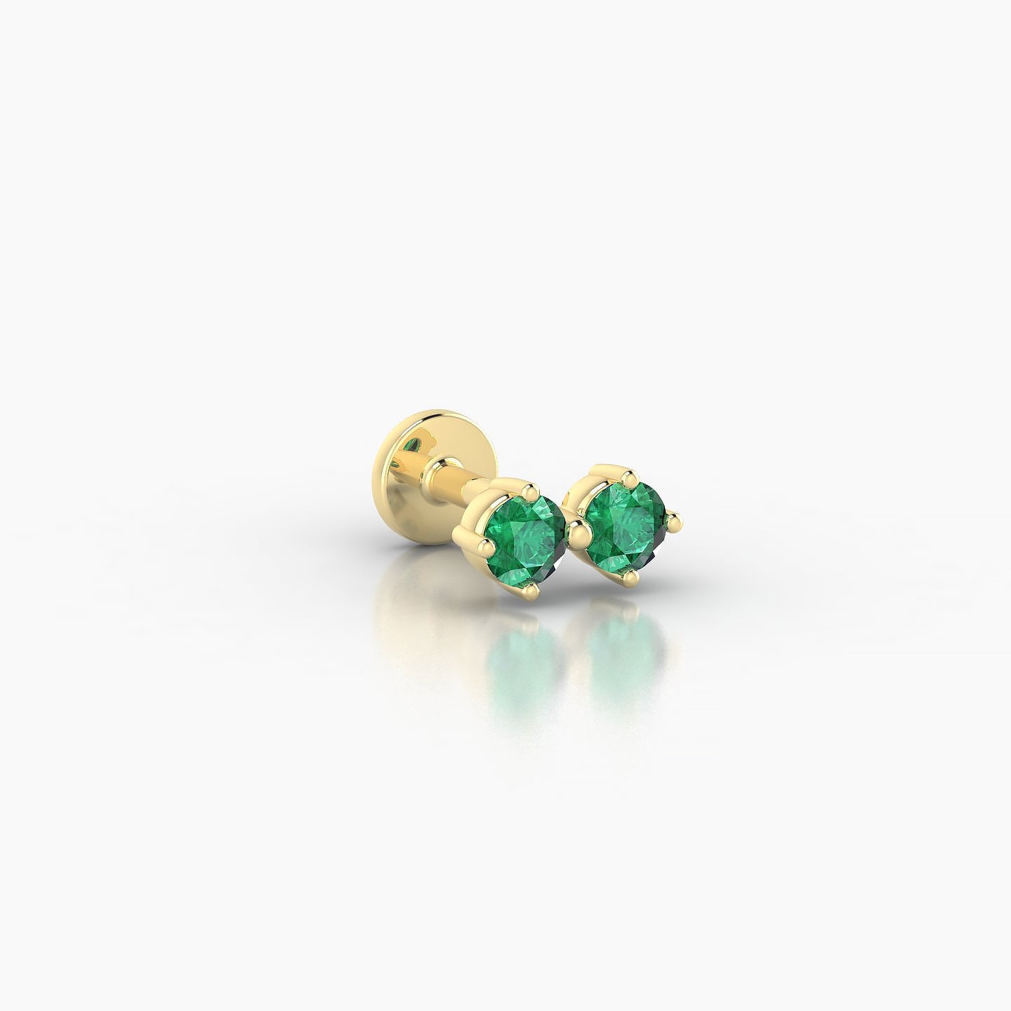 Isis | 18k Yellow Gold 5 mm 6.5 mm Emerald Nostril Piercing