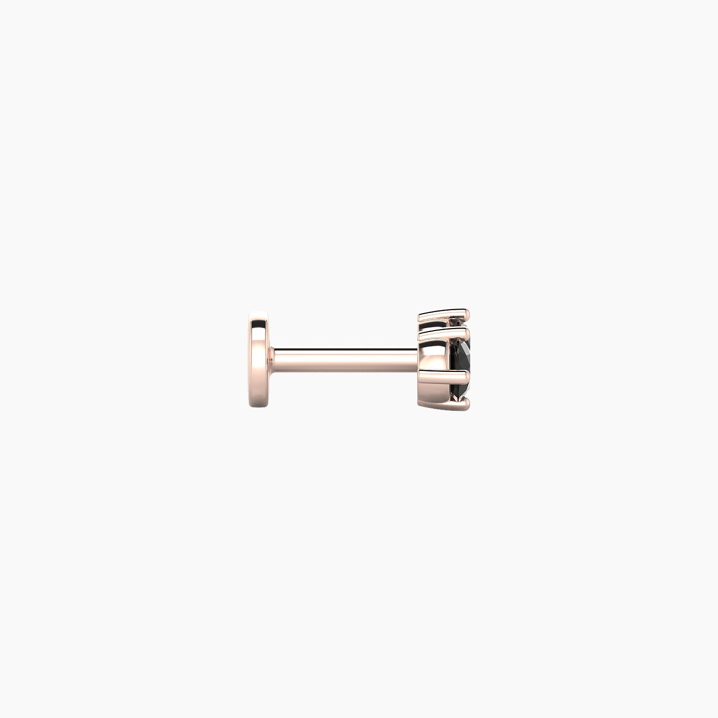 Isis | 18k Rose Gold 5 mm 6.5 mm Black Diamond Nostril Piercing