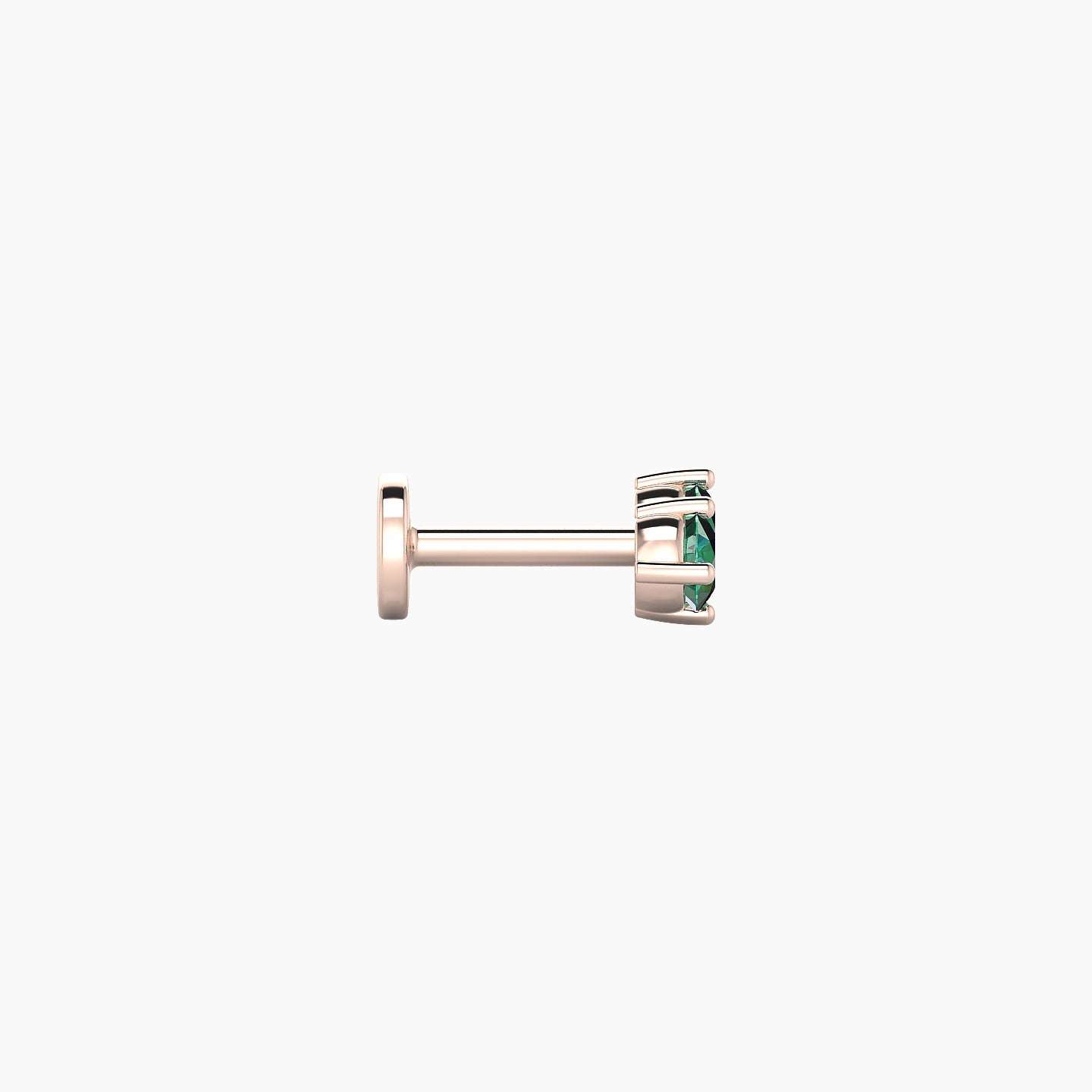 Isis | 18k Rose Gold 5 mm 6.5 mm Emerald Nostril Piercing