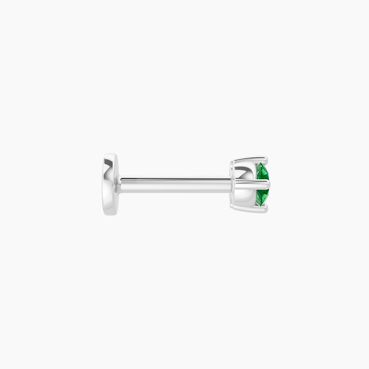Isis | 18k White Gold 6.5 mm 6.5 mm Emerald Nose Piercing