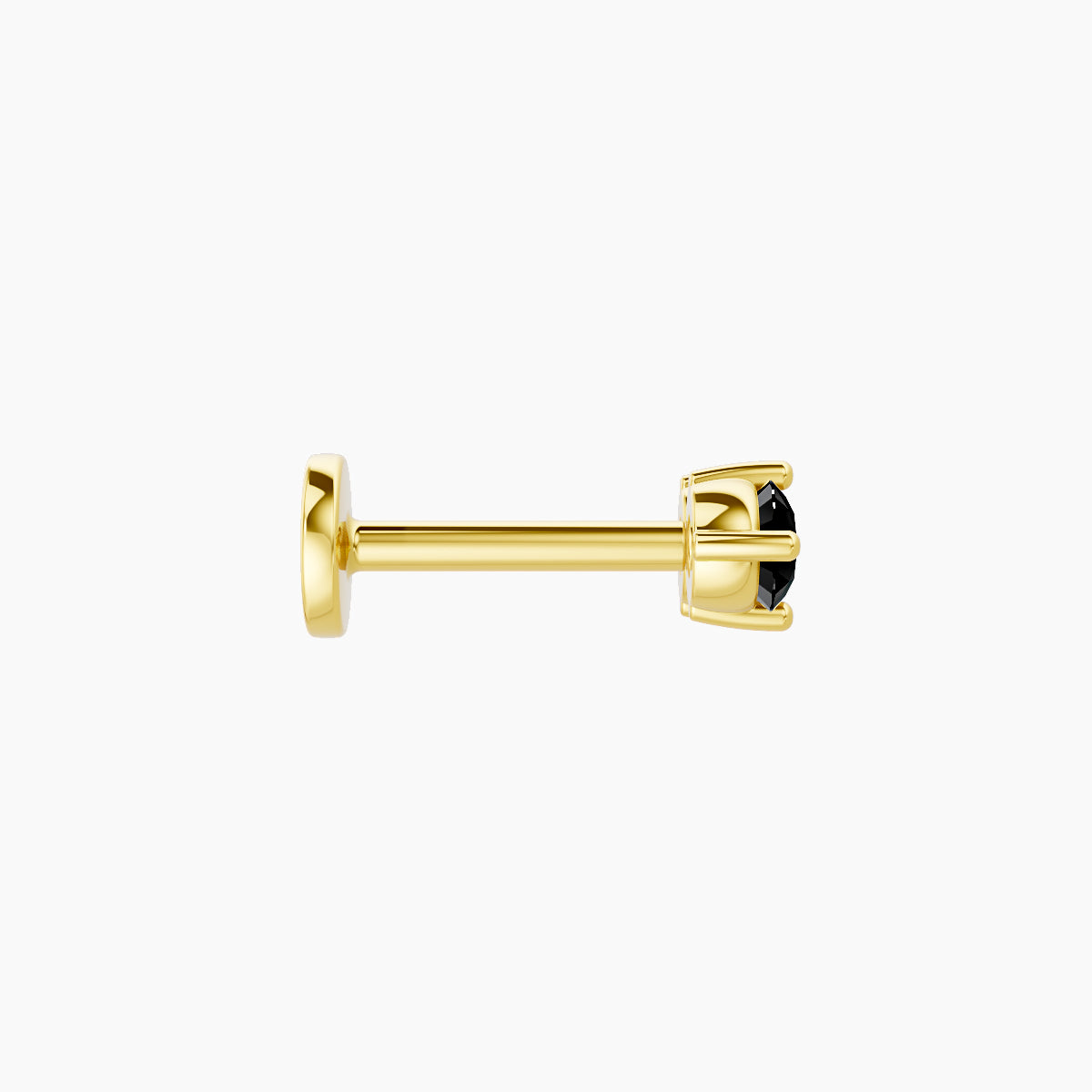 Isis | 18k Yellow Gold 6.5 mm 6.5 mm Black Diamond Nose Piercing