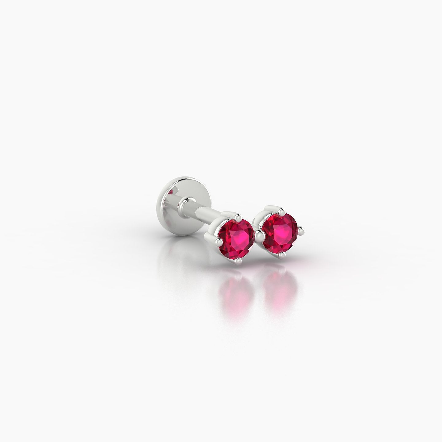 Isis | 18k White Gold 6.5 mm 6.5 mm Ruby Nostril Piercing