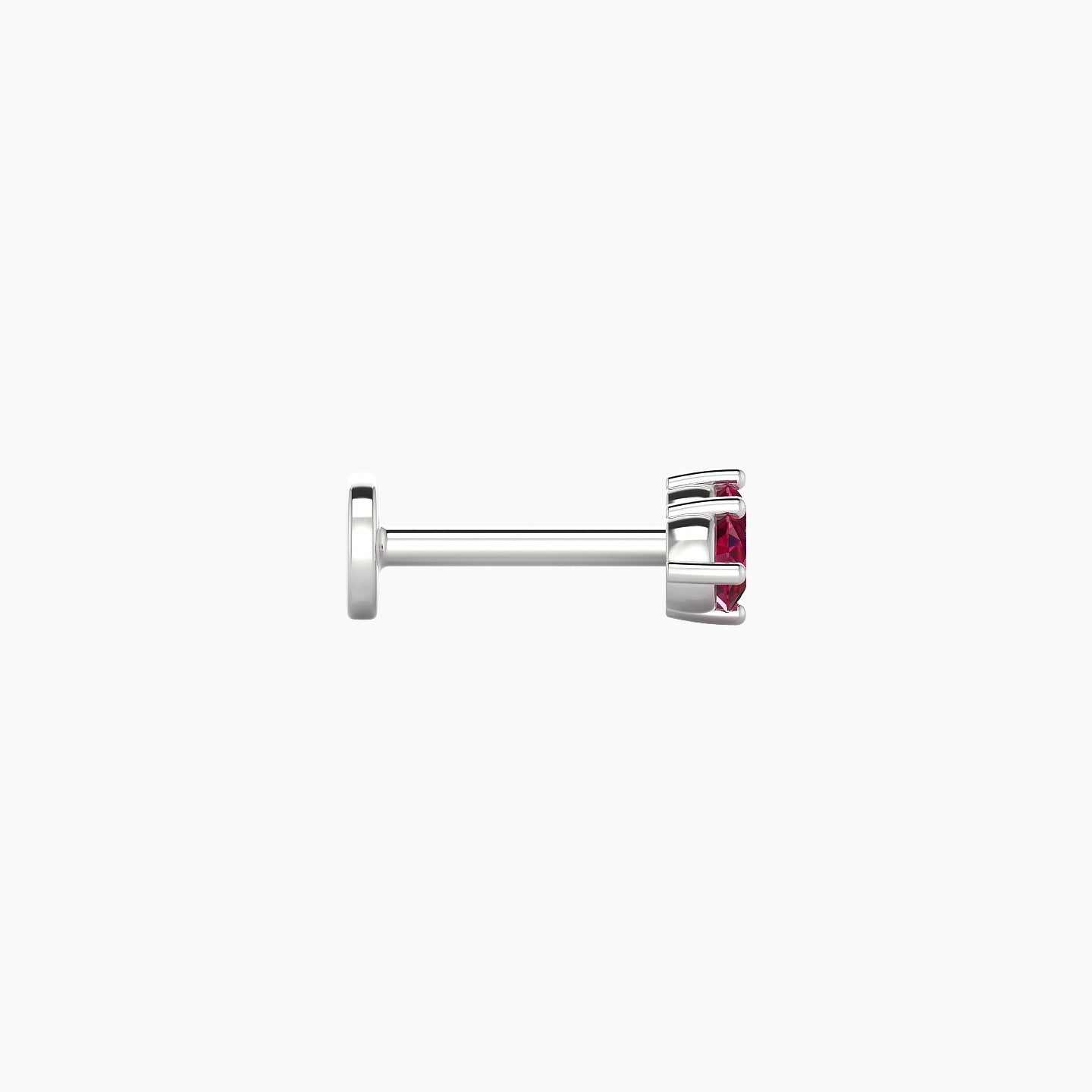 Isis | 18k White Gold 6.5 mm 6.5 mm Ruby Nostril Piercing