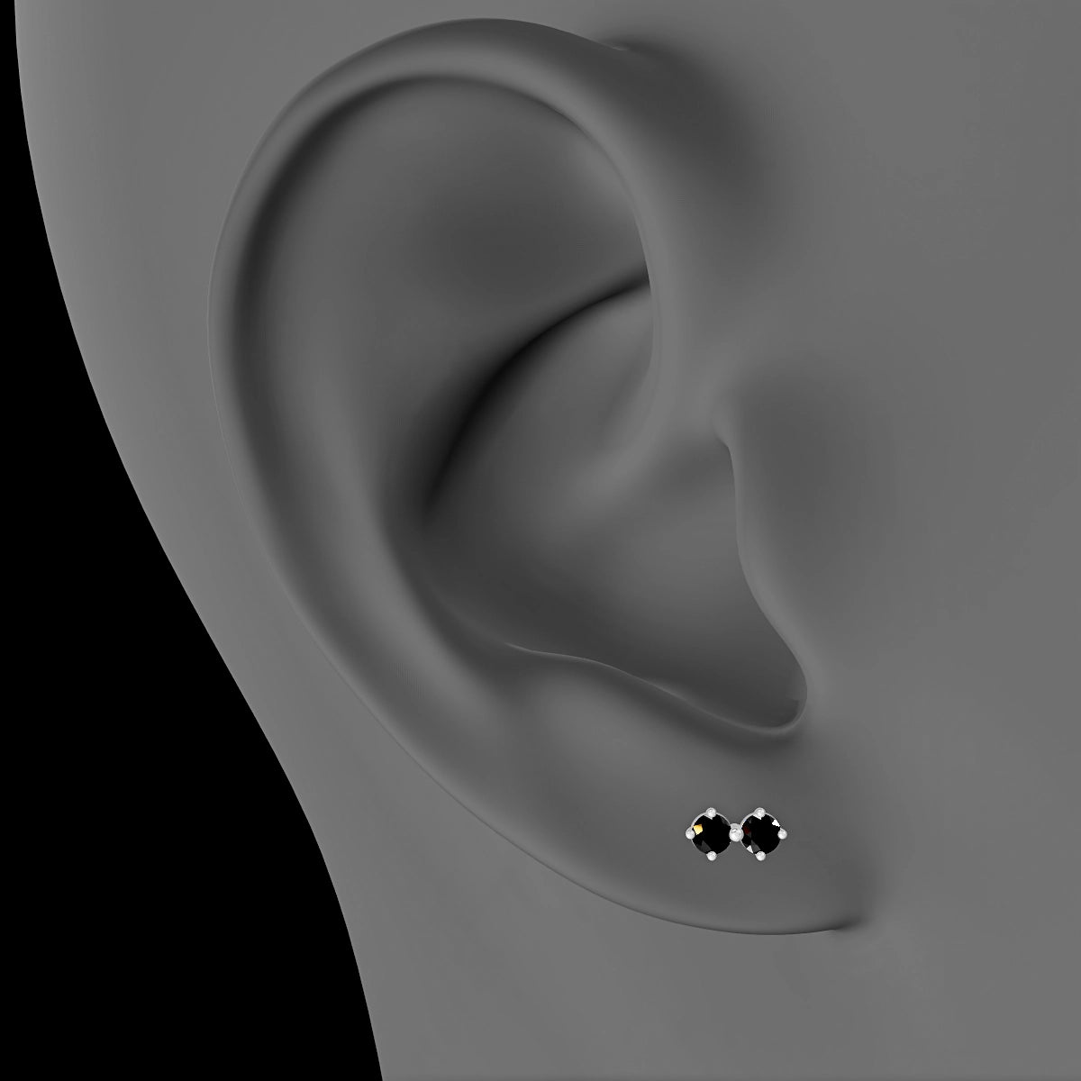 Isis | 18k White Gold 6.5 mm 6.5 mm Black Diamond Piercing
