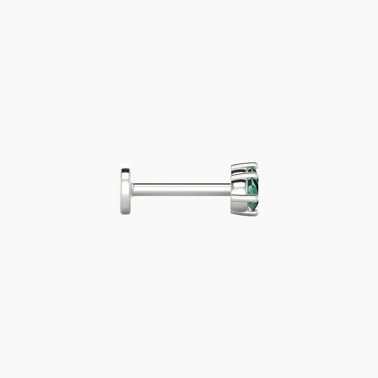 Isis | 18k White Gold 6.5 mm 6.5 mm Emerald Piercing