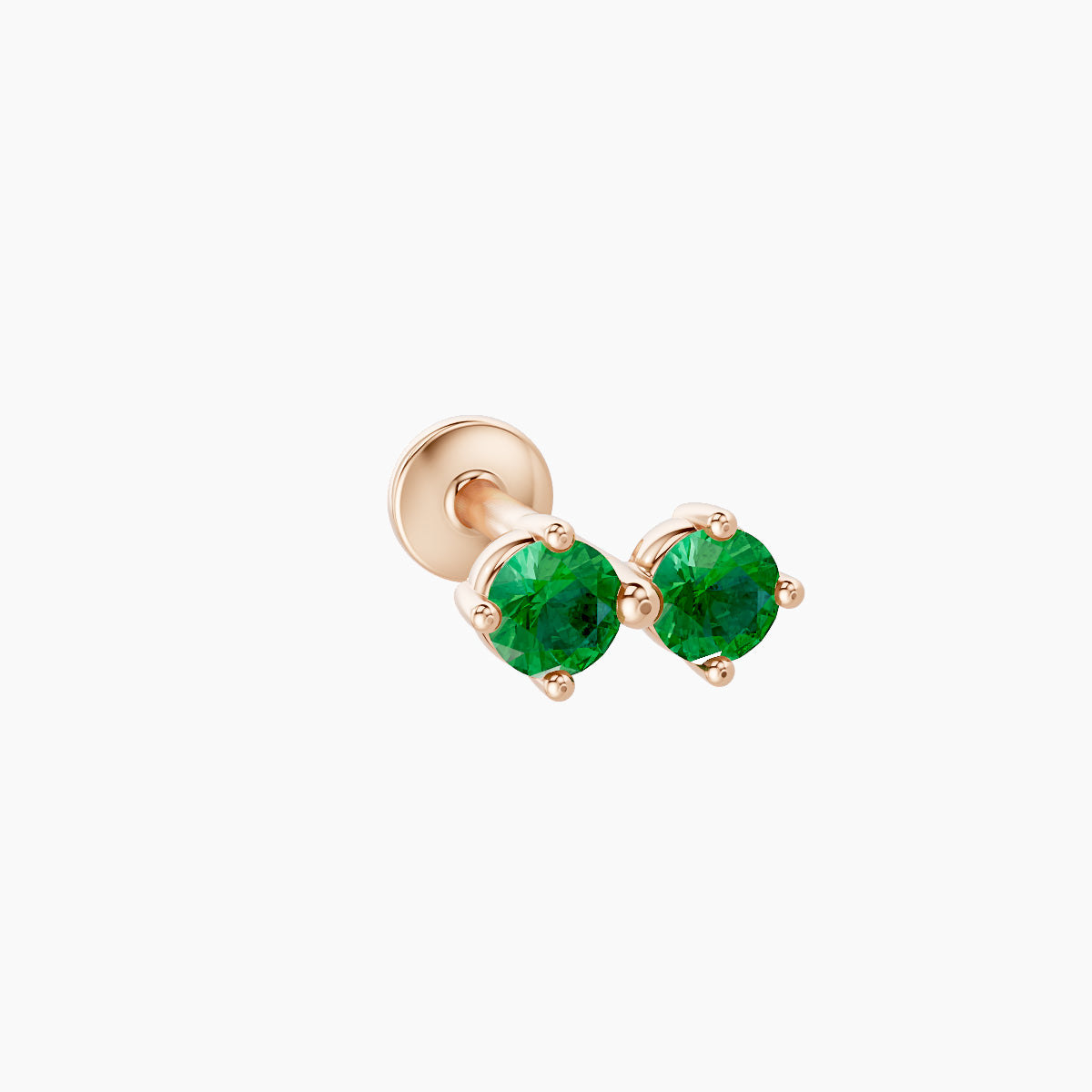 Isis | 18k Rose Gold 8 mm 6.5 mm Emerald Nose Piercing