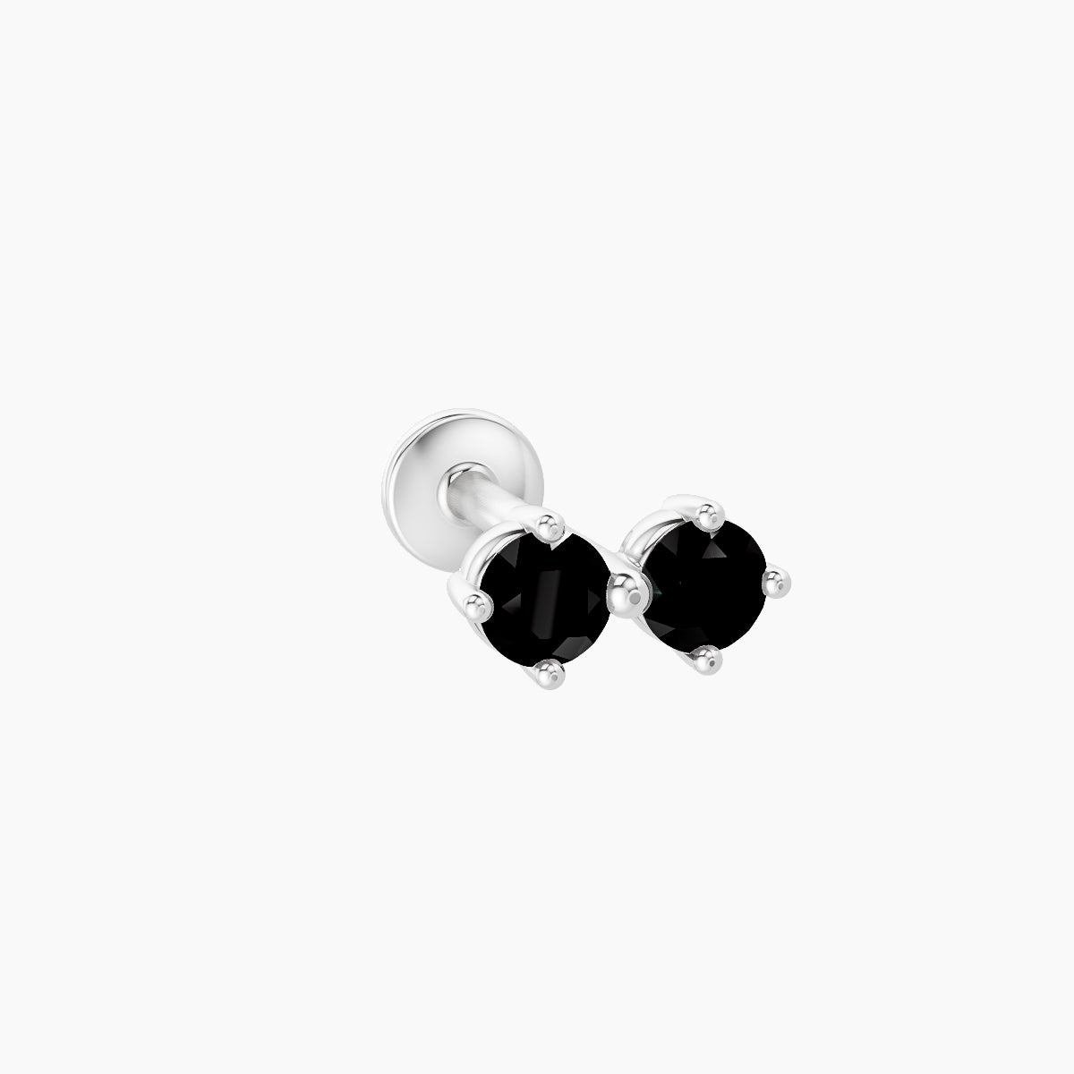Isis | 18k White Gold 8 mm 6.5 mm Black Diamond Nose Piercing